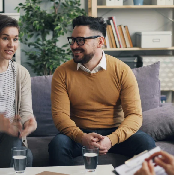 7 Couple sitting together during relationship counselling
